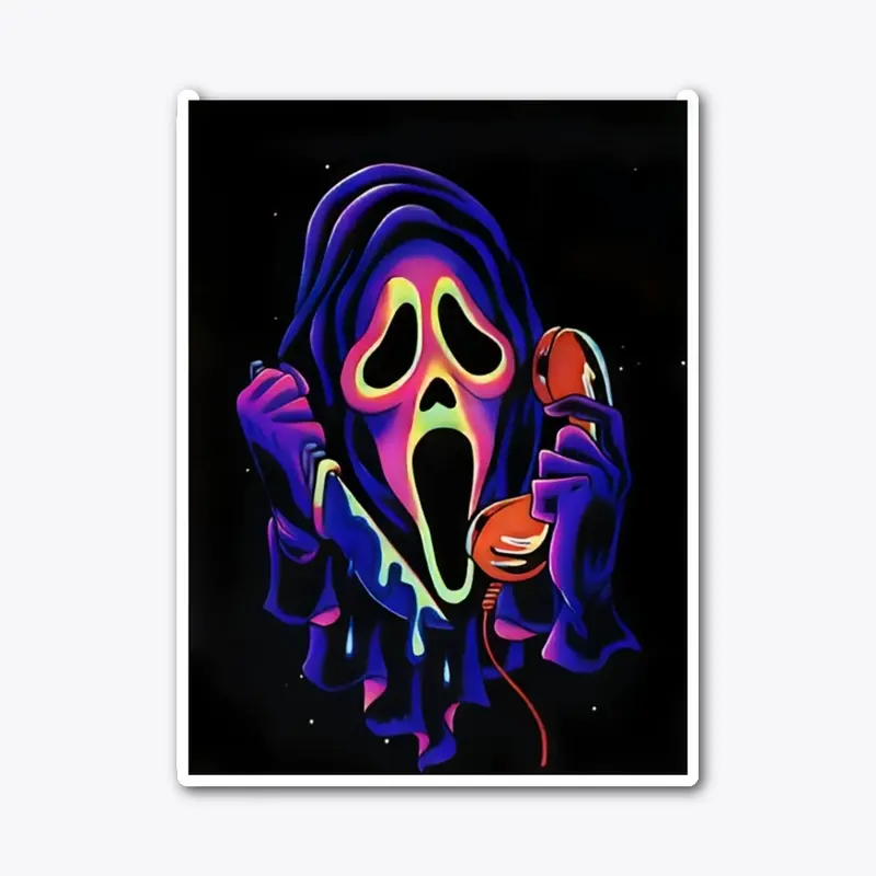 Neon Ghost Face